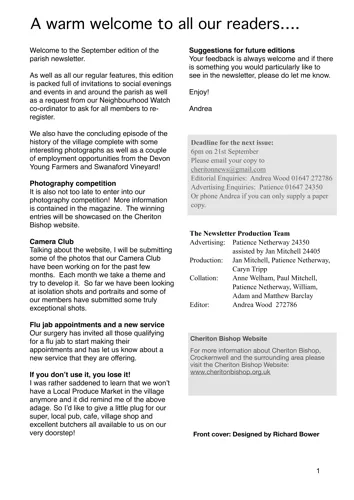 Newsletter cover: July & August 2024